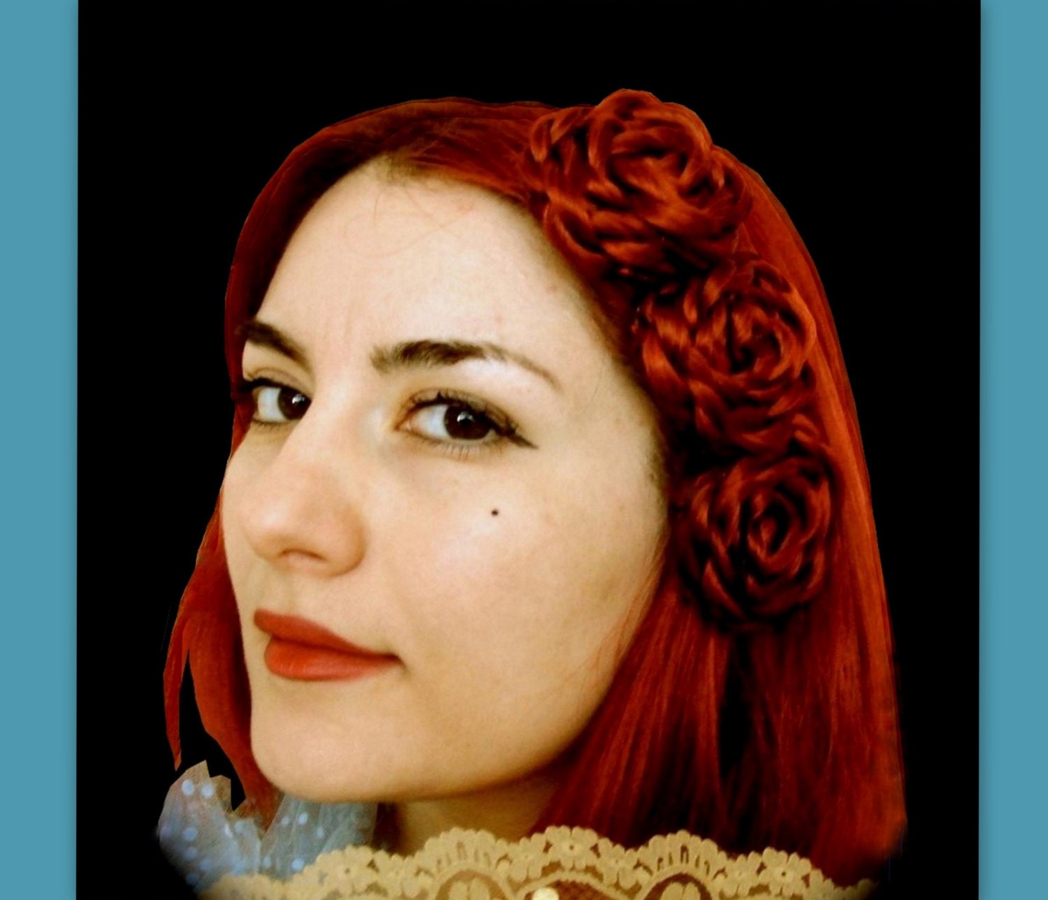 3 bridal hairpiece flower victorian steampunk wedding hair accessories wig hair piece Rose hairstyle