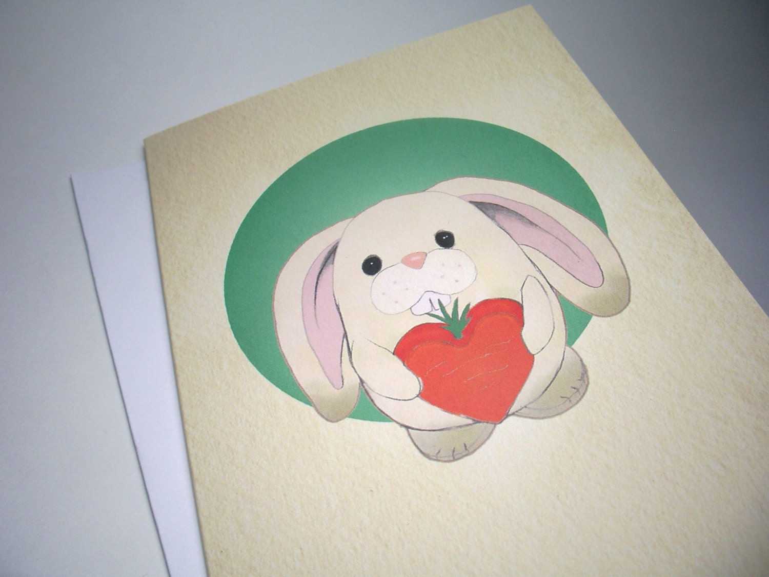 Love Bunny Illustration Valentines Greetings Card