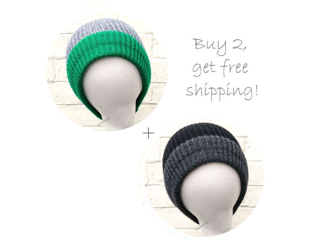 Mens beanies, knitted fisherman hats, guys fashion custom made in any colour.