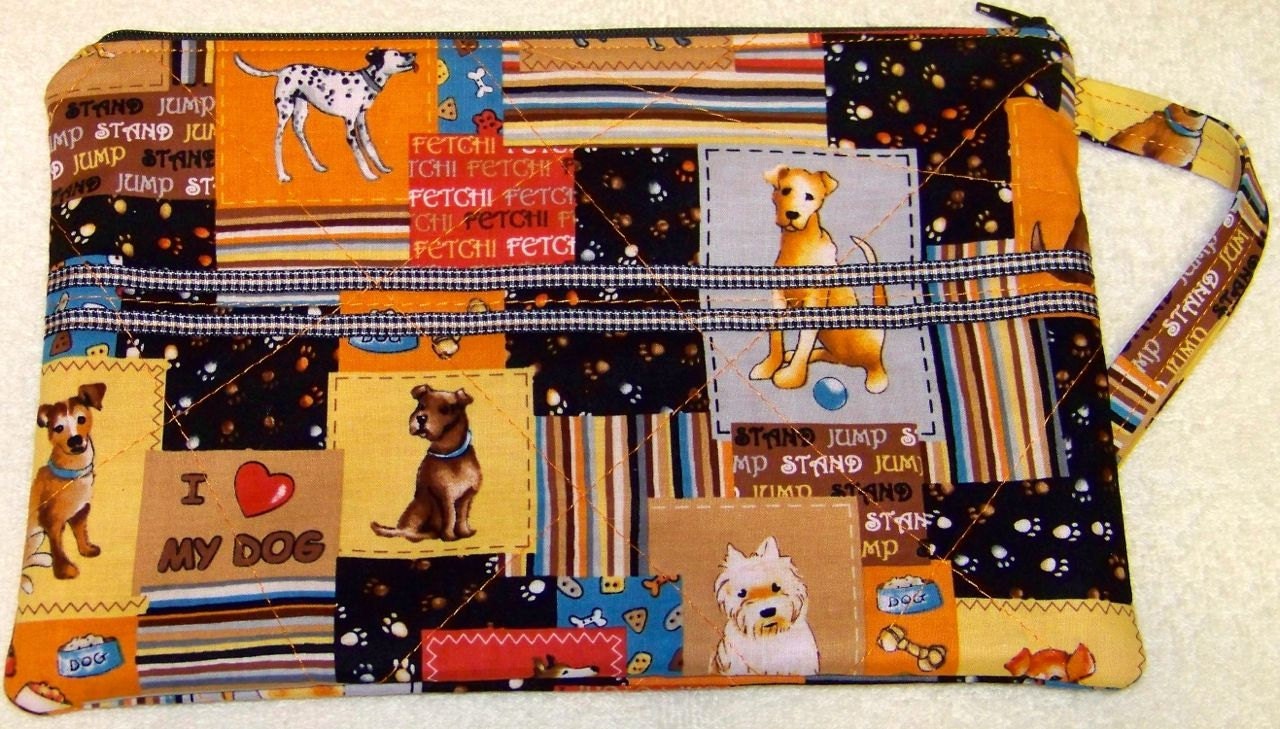 Zipper Pouch - Clutch - I Love Dogs