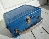 Vintage Blue Metal Lunch Box