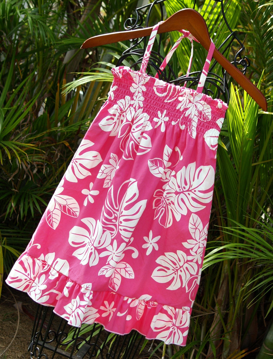 Girls Hawaiian Dress Pink Tiare 6mos to 10