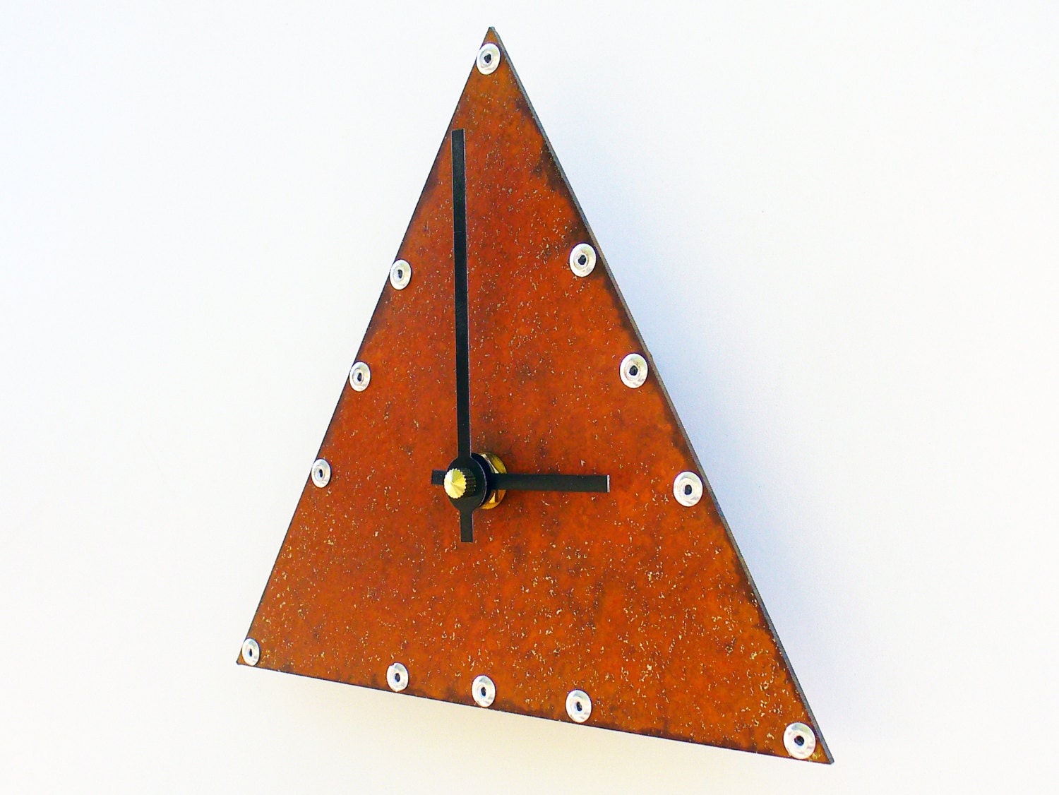 Triangle Wall Clock I (Small Rusted)
