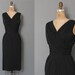 vintage 1950s dress / 50s black dress / the CRISSCROSS dress