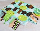 Tag Blanket - Unisex Tag Blanket - Fleece Baby Tag Blanket - Brown Bears