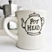 Funny Mug tea mug tea cup diner mug black white hand painted pot head