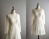 70s dress / 1970s semi sheer white mini / Sienna dress