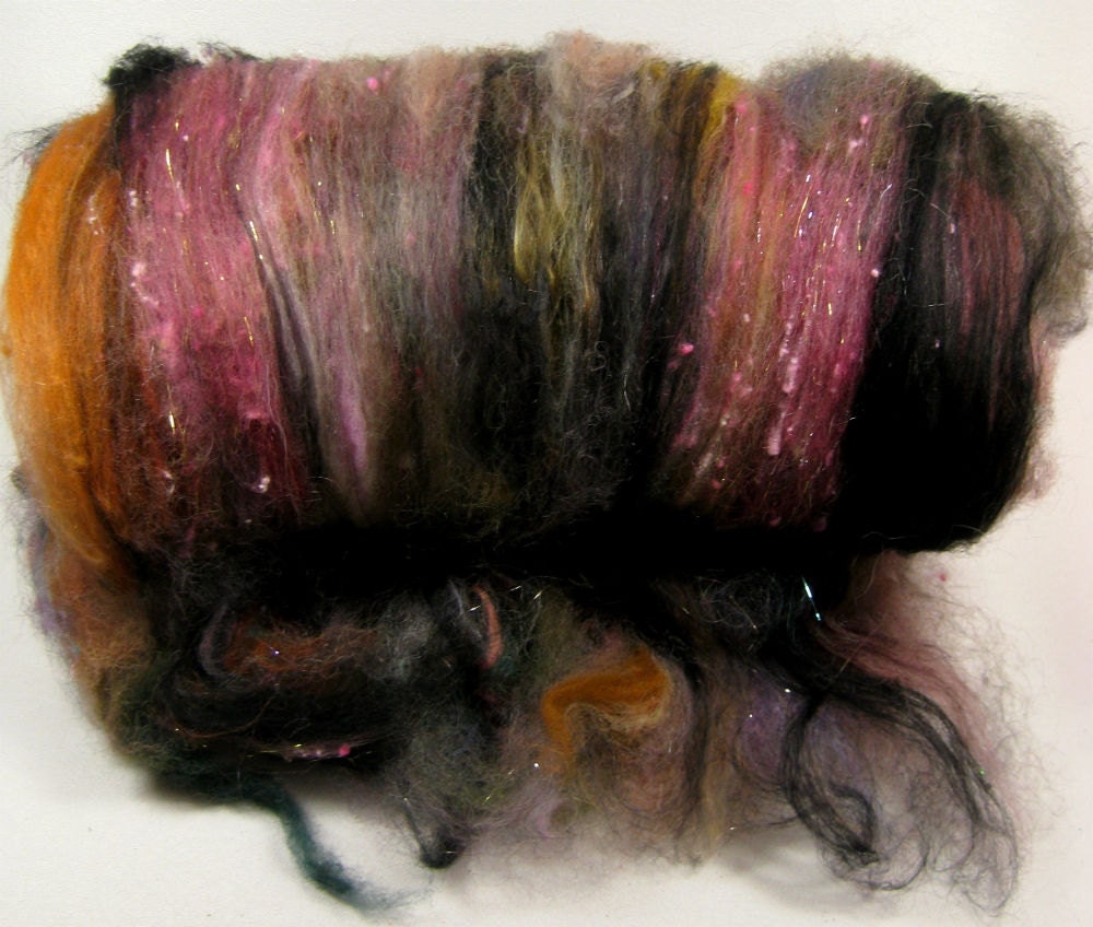 Bumpy Ride 3 Wild Card Bling Batt for Spinning and Felting
