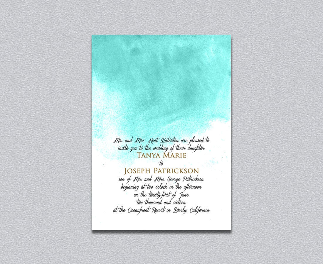 Watercolor, a Printable Wedding Invitation
