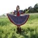 Vintage 70's Hippie  BOHO Dress M L - Full Skirt - Cotton Print