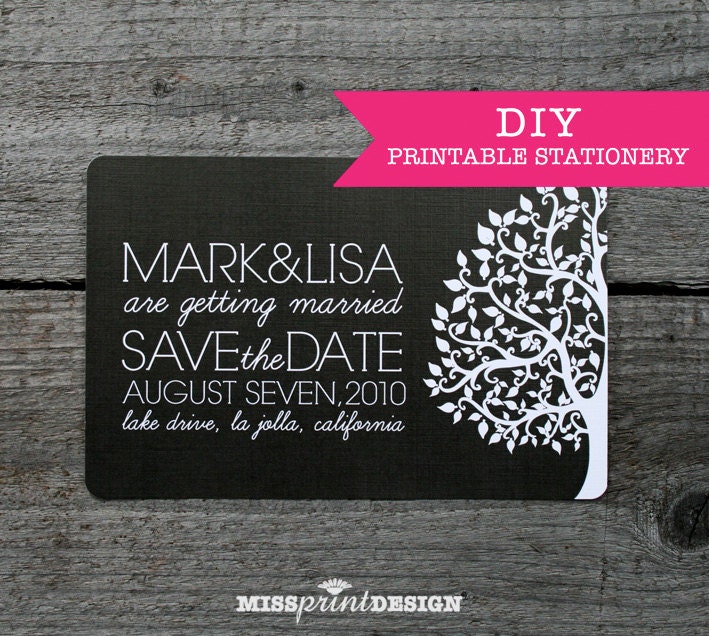 DIY Printable Save the Date - Whimsy Tree