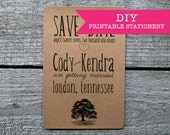 DIY Printable Save the Date - The Lonely Oak
