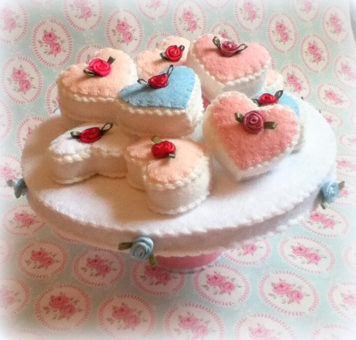 CUTE felt food heart cookies any colour frosting
