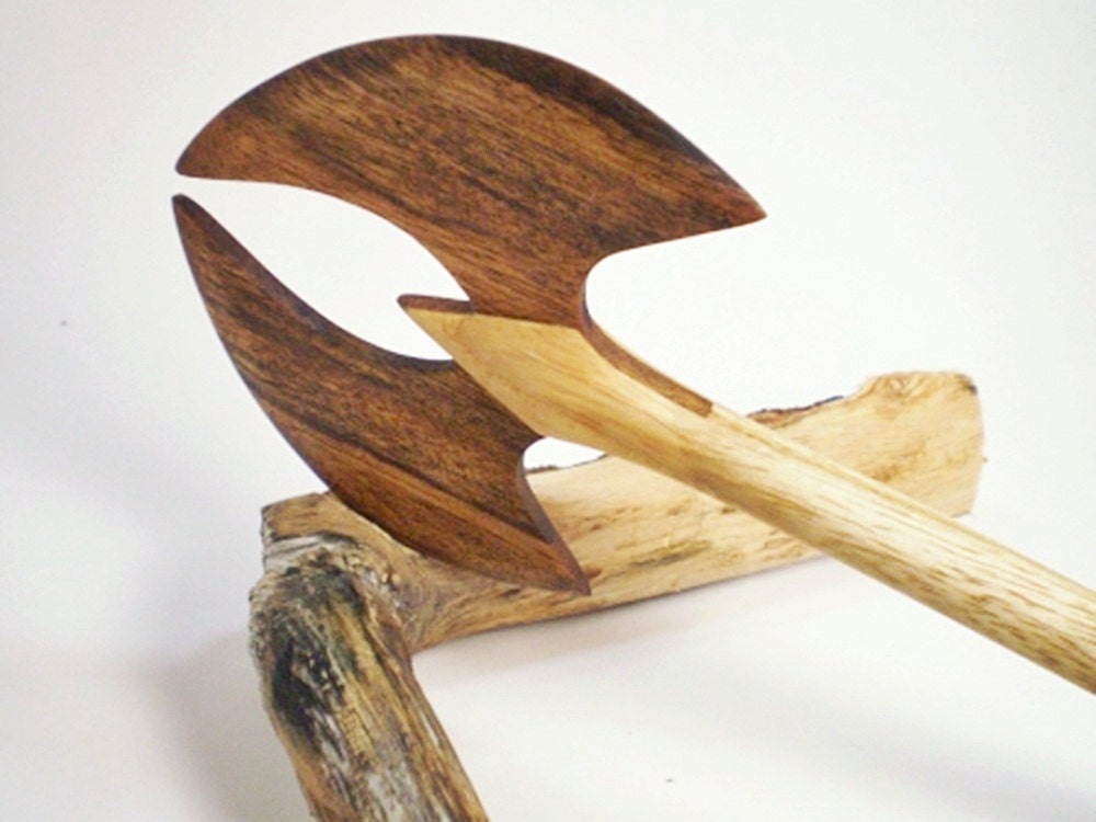 Wooden Hair Stick - Hair Axe - Oakenshield - Ash and Shedua - No 117