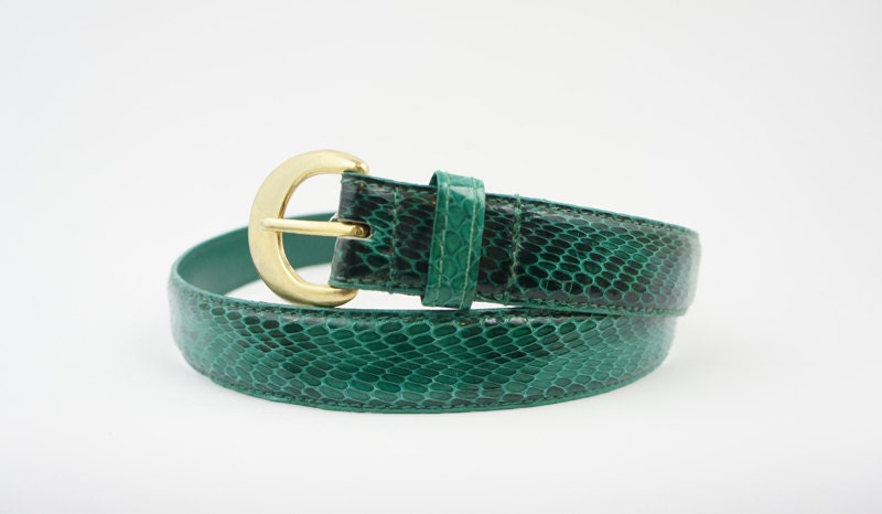 green snake skin belt
