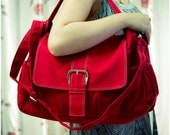 SALE - 10% OFF - Red Messenger bag tote bag, Canvas Bag, Handheld Shoulder Bag, Diaper bag, Laptop Bag, Book Bag, Travel Bag