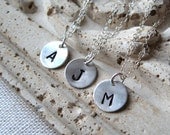 SET of THREE Necklaces - Custom Initial Necklace, Monogrammed Jewelry, Letter Necklace, Bridesmaid Gift