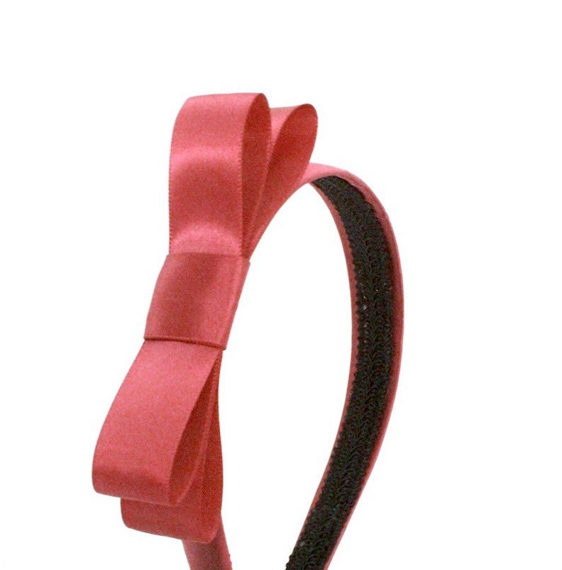 Red Bow Headband - The Wendy - Also available in Black, Royal Blue, Navy, Fuchsia, Silver, White or Cream