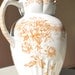 Fluted ironstone pitcher, amber floral design, FJ EMERY, SHERWOOD, Burslem England