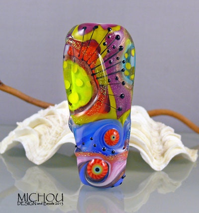 Bright Happy  - Lampwork bead by Michou P. Anderson