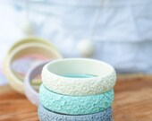 cream cinnabar style pastel resin bangle