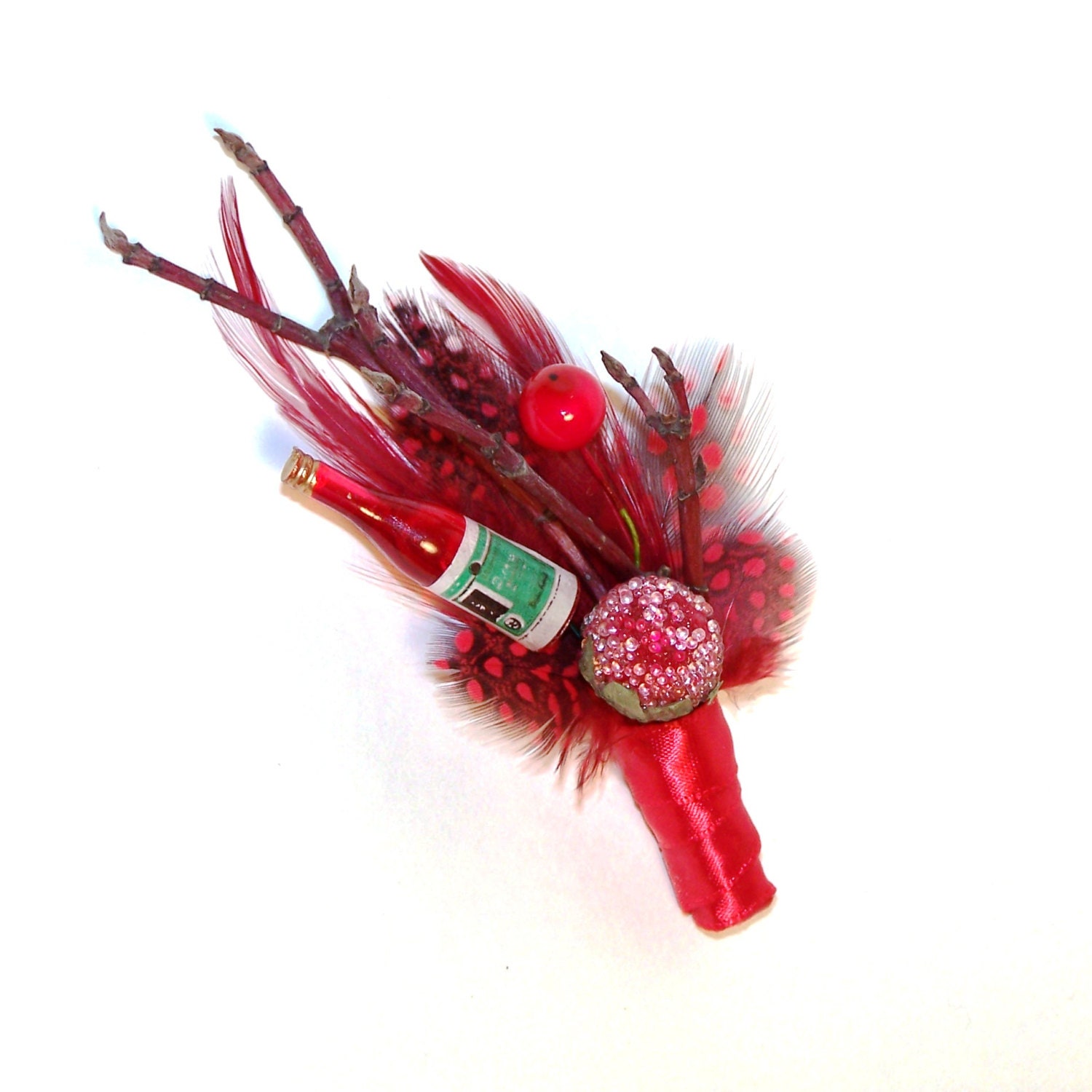 Strawberry Wine Boutonniere