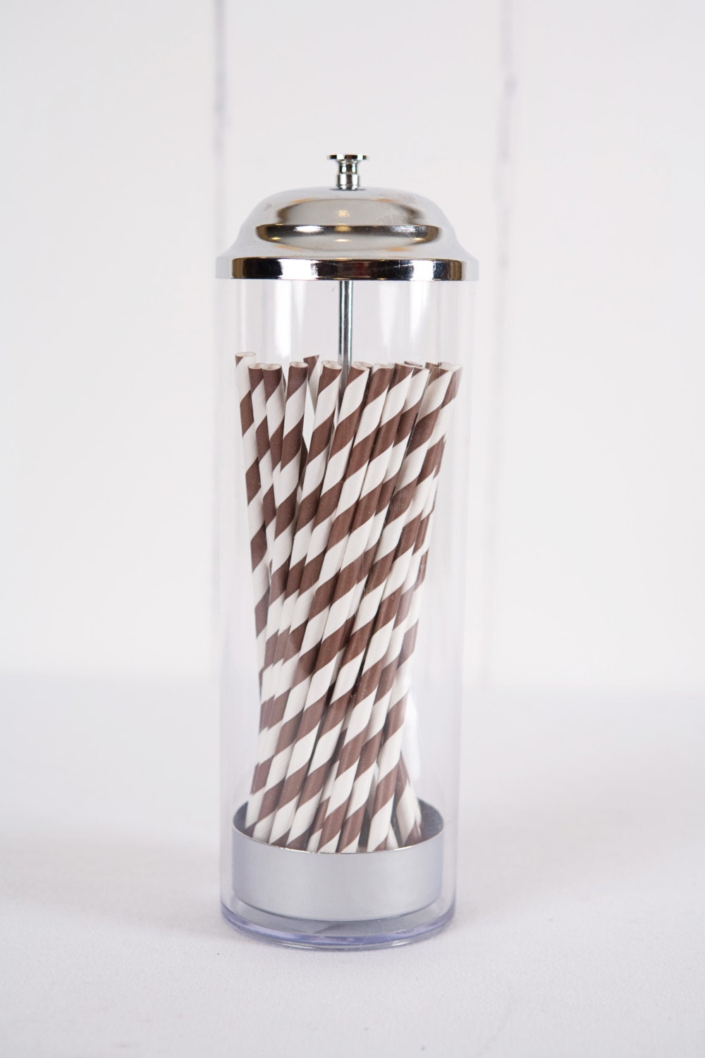 Paper Straws - Made in the USA - Brown and White Striped - 25 Drinking Straws - Brown Paper Straw Il_170x135