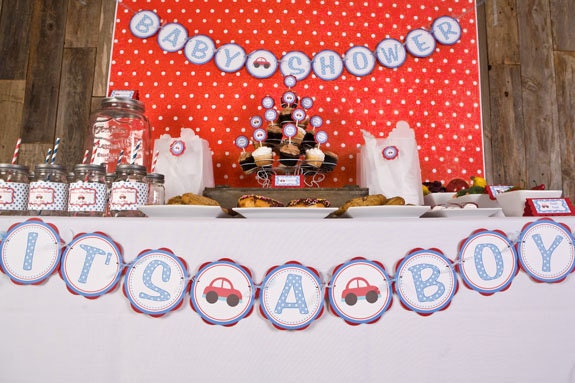 Baby Shower Banner - Baby Shower Decorations, Car Theme Baby Shower ...