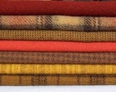 Hand Dyed Felted Wool Fabric - Brown / Orange - for Rug Hooking, Applique, Penny Rugs and Sewing Projects/ H611