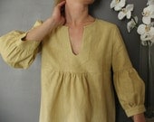 Dress or Tunic - My Garden - straw linen