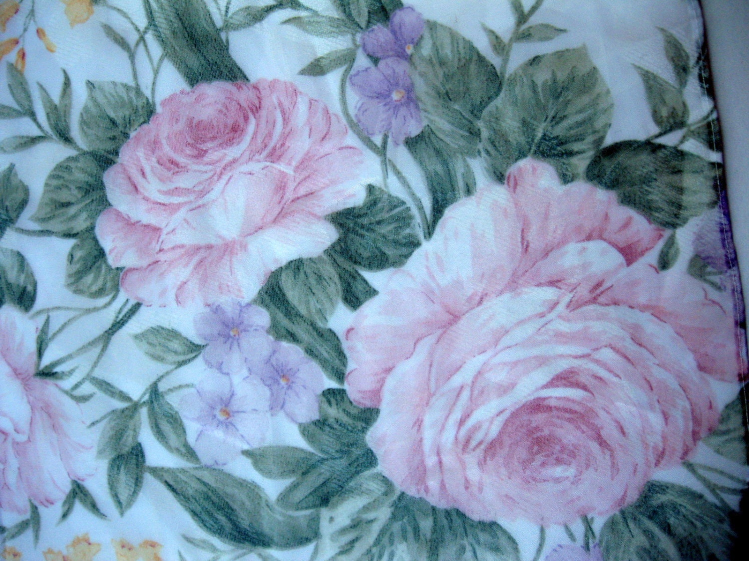 Roses Curtain Panel, Transparent, Sheer, Romantic Home, French Country Decor, by mailordervintage on etsy