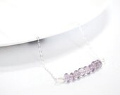 Amethyst Necklace, Statement Jewelry, Purple Necklace February Birthstone Sterling Silver Wire Wrapped Lavender Lilac Minimalist Jewelry