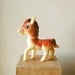 Vintage 1950s Rubber Brown Collectible Toy Squeak Squeeze Pony Horse with Blue Eyes Made in Japan