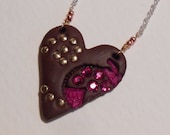 Ladybug Swarovski Crystal heart necklace
