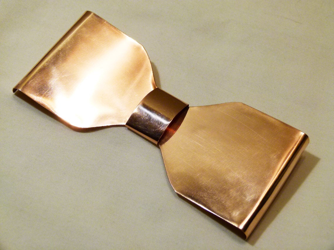 Metal Neck Bow Tie, Brass, Solid thick metal