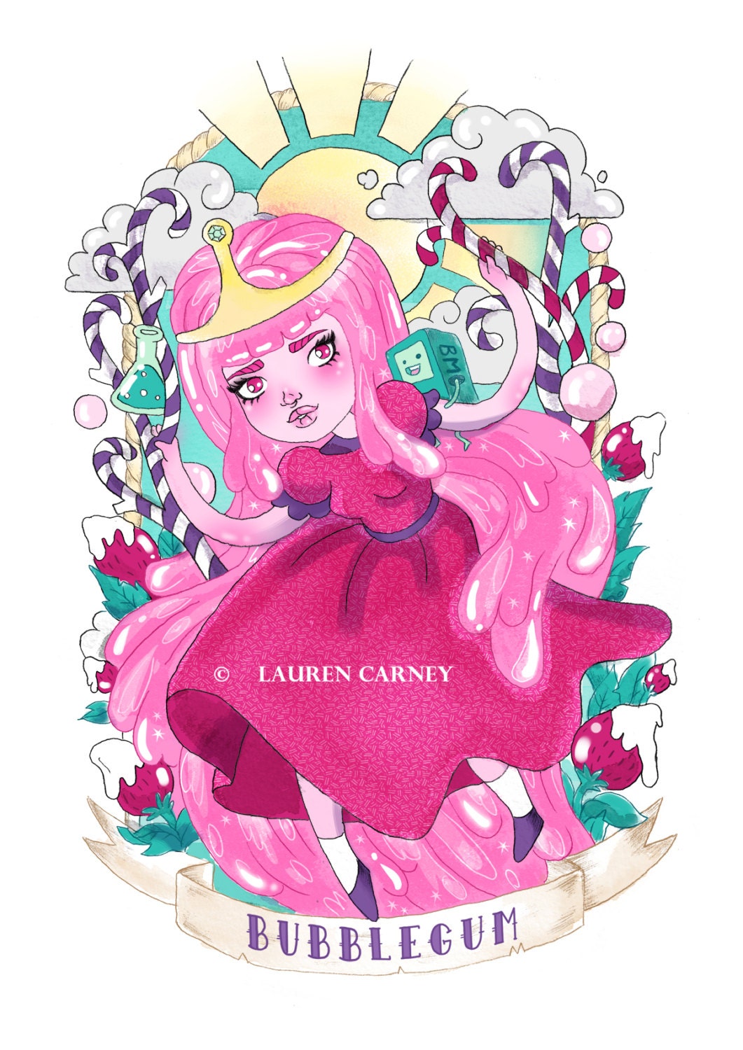 Princess Bubblegum A4 Print