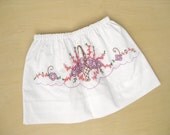 Hand Embroidered Vintage Pillowcase Toddler Skirt size 5T