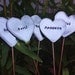 Garden Herb Signs - 5 Heart Markers - Father's Day Gift - Customizable - Personalized Plant Markers - Up cycled Metal Eco Friendly