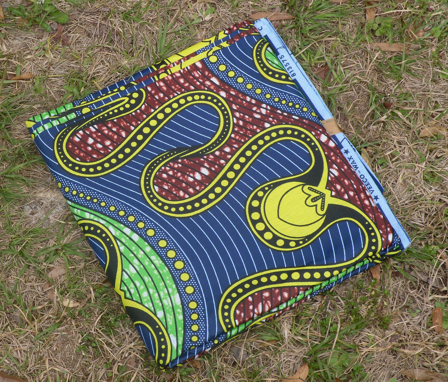 African Wax Cotton Print Fabric - West African Fabric - Ankara Fabric - Coral Reef - Fat Quarter