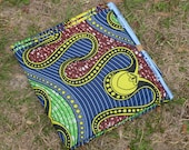 African Wax Cotton Print Fabric - West African Fabric - Ankara Fabric - Coral Reef - Half Yard