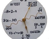 CD Clock Math Equation Numbers Recycled Compact Disc Clock for Desk or Wall