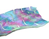 Nuno Felted Scarf Pastel Color Felted Scarf Hand Dyed Summer Fashion Cotton Gauze Wool Wrap OOAK