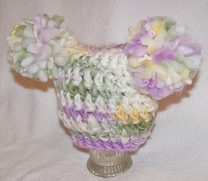 Baby Photo Prop Hat Hand Spun Hand Dyed Yarn You Pick The Size Newborn is ready to ship