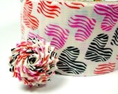 Pink, Black, and Red Zebra Hearts Duct Tape Rose Ring
