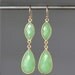 Gorgeous Bezel Set Double Faceted Lime Green Chalcedony Earrings