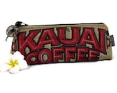 Summer Sale Bag of the Week. Boutique Burlap Zipper Clutch Purse. Repurposed Kauai USA Coffee Bag. Handmade in Hawaii.