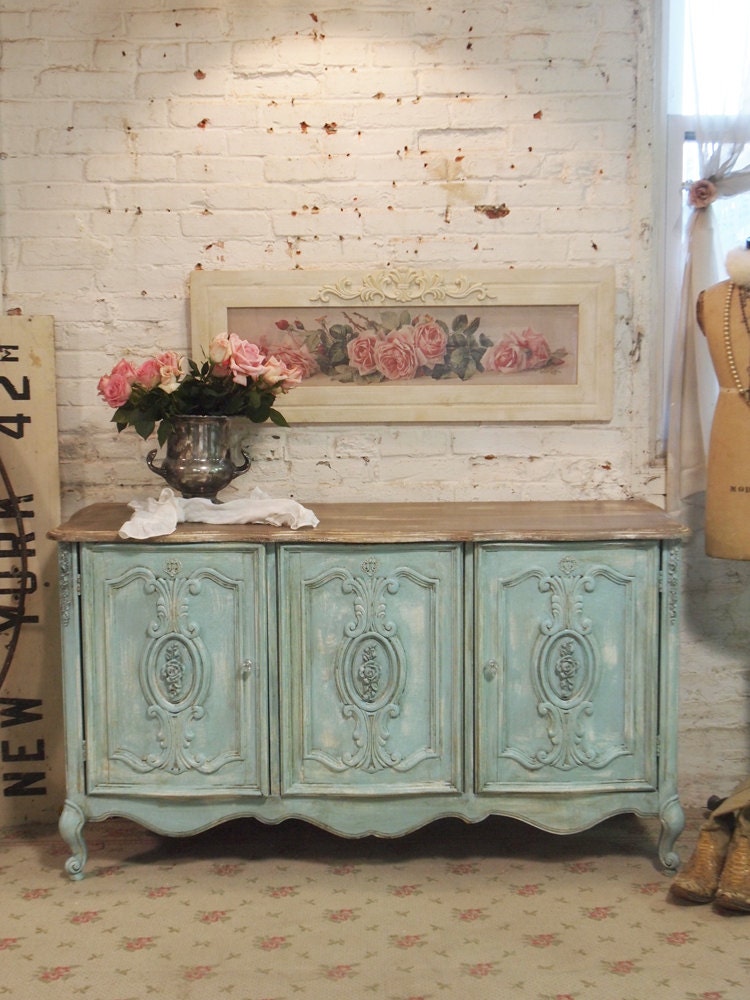 RESERVE DANIELLE Painted Cottage Chic Shabby White Romantic Server / Buffet SV30