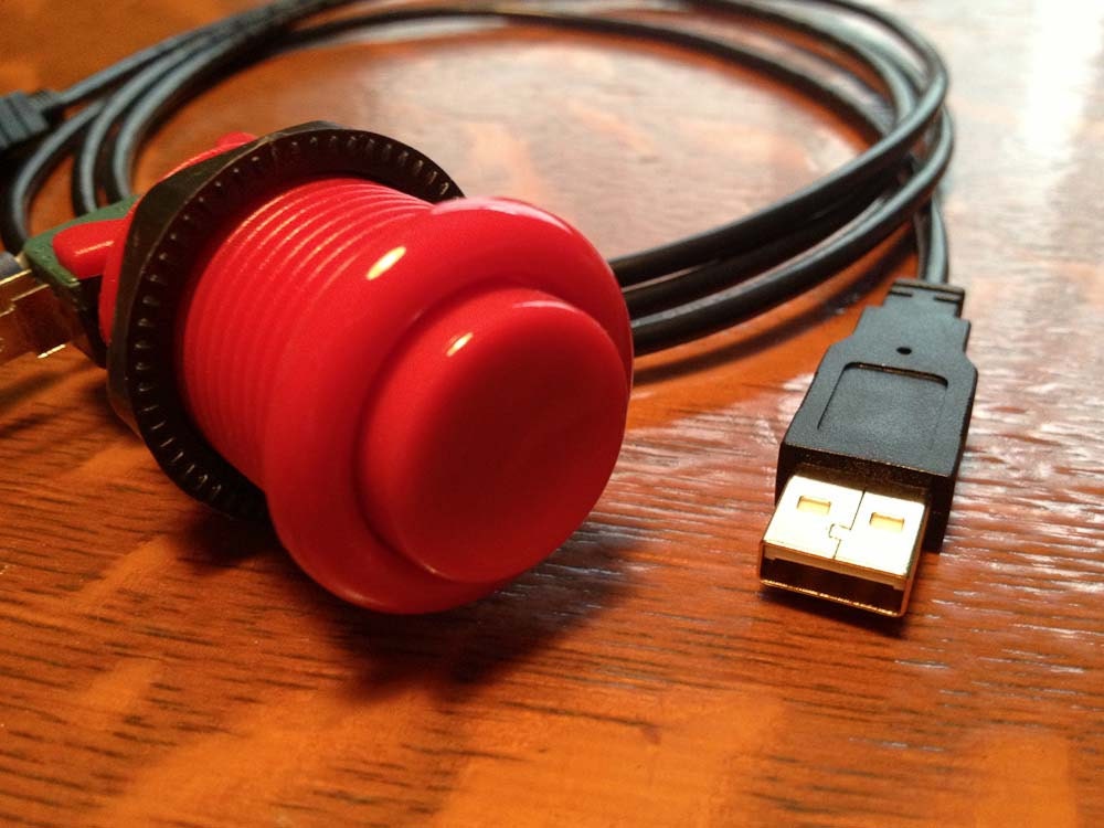 USB Arcade Button - Red - for DIY Photobooth or gaming or anything you can think of