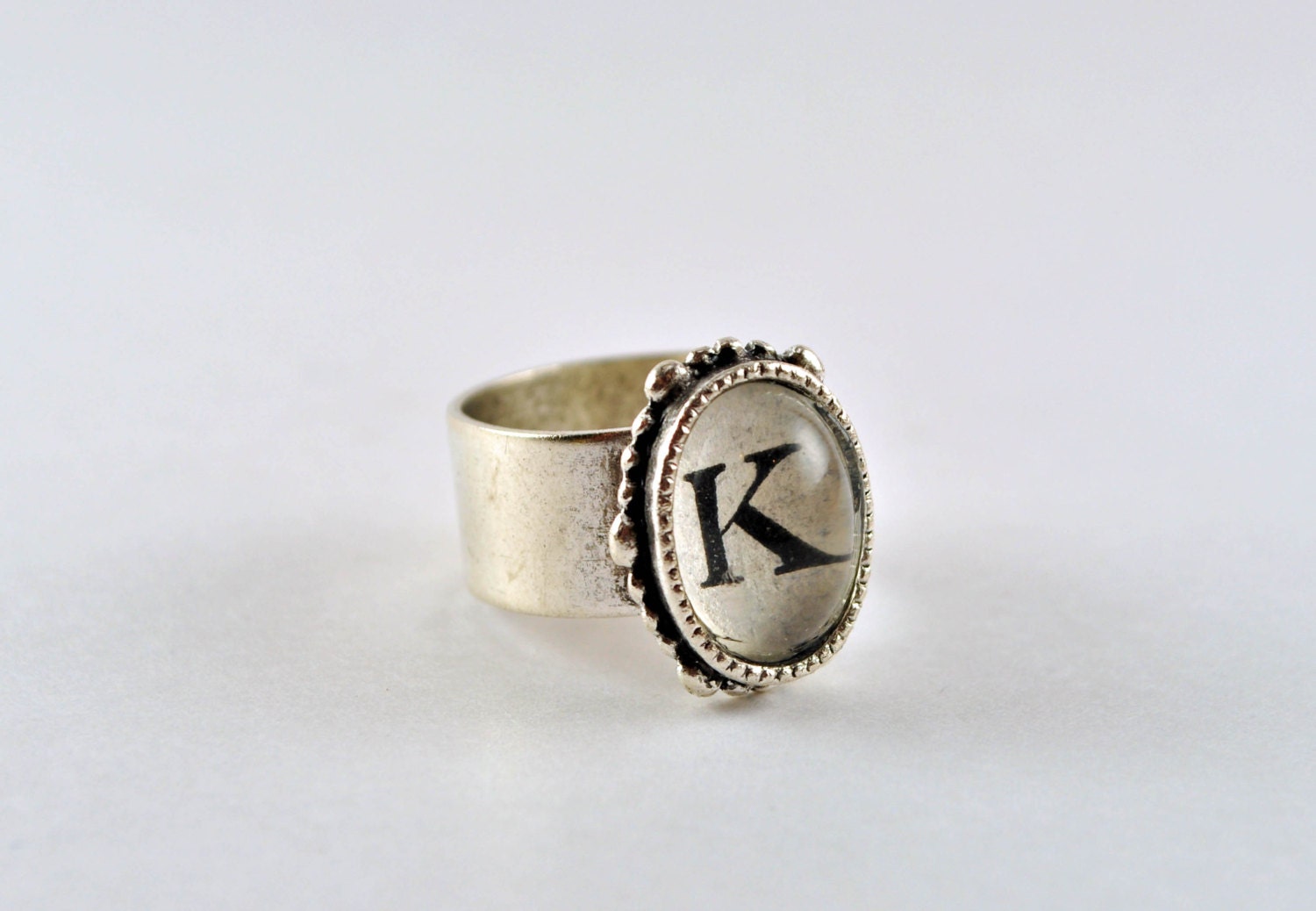 Personalized Monogram Vintage Dictionary Ring -Pick Your Letter