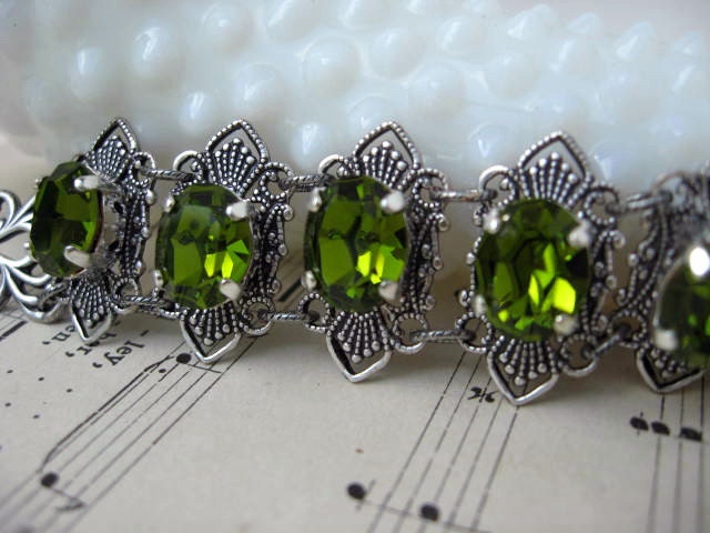 Moss Green Crystal Bracelet